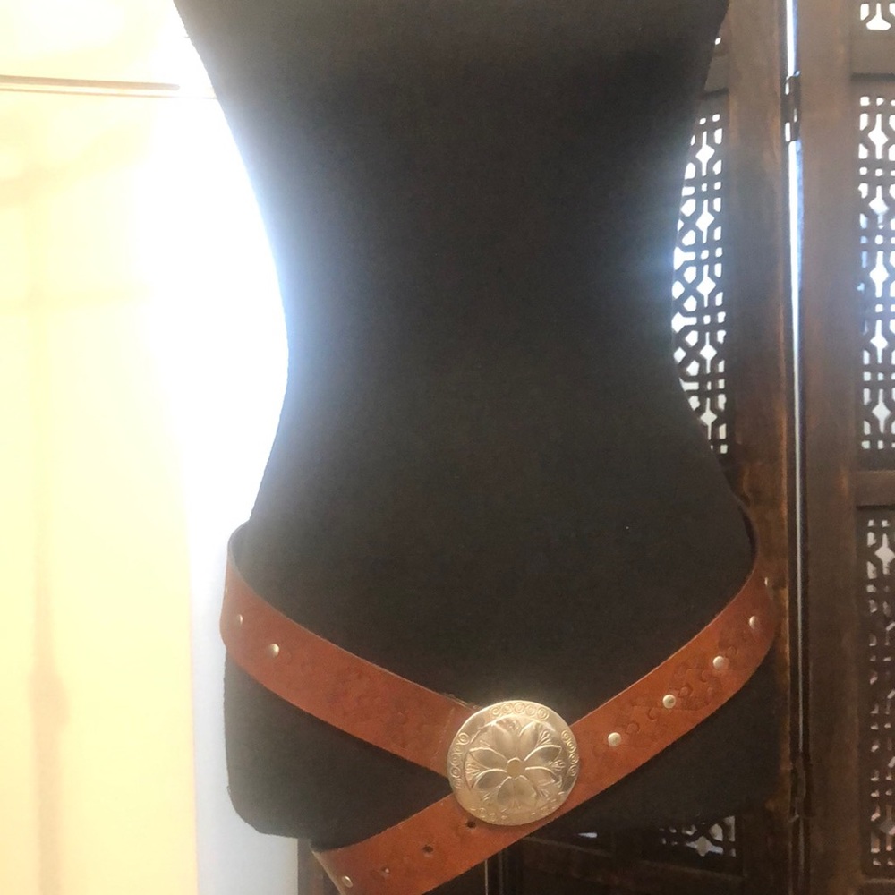 Brown leather belt